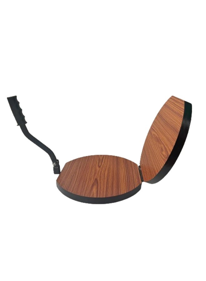 Achleshwar Wooden Manual Heavy Round Wooden Board Papad-Puri-khakhra Press Maker Plywood Machine with Iron Handle Roti Maker Press Machine with Handle for Kitchen Home (9 Inch) - Image 1