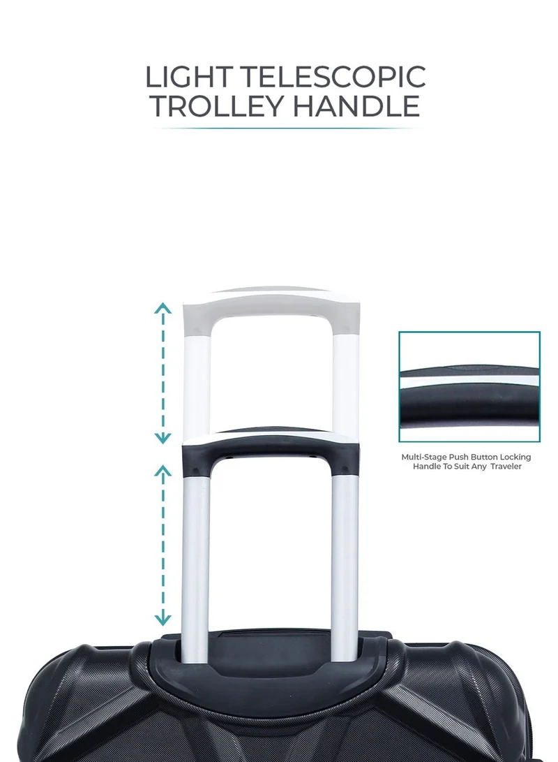 بارا جون حقيبة سفر كبيرة بعجلات  بوصة من مادة  خفيفة الوزن صلبة سوداء تتحمل  كجم