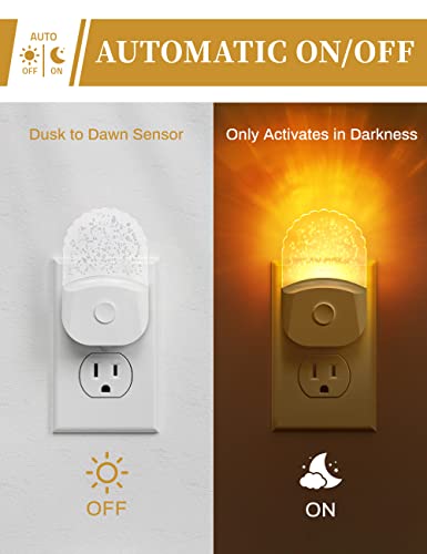 DORESshop Night Lights Plug Into Wall [2 Pack], Color Changing Night Light for Kids, 8-Color RGB LED Nightlight with Dusk to Dawn Sensor for Bathroom Decor, Children Room, Gift - Image 4