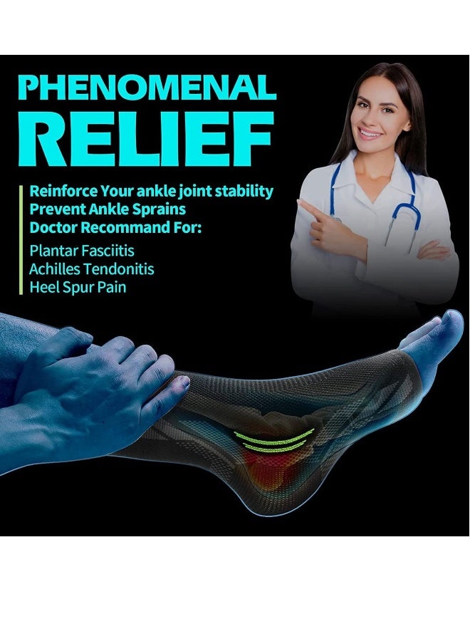 Generic Ankle Brace Compression, 1 Pair Ankle Sleeve for Sprained Ankle, Injury Recovery, Joint Pain, Achilles Tendonitis Support, Plantar Fasciitis Sock Reduce Swelling L  - Image 5
