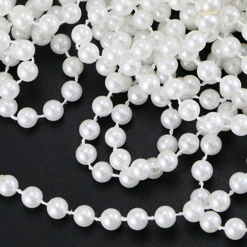 Weoxpr Faux Pearl Bead Necklaces Bulk,Mardi Gras Beads Necklace for Kids,32 Inch Faux Pearl Necklaces for Women Wedding Birthday Accessory for Party Decorations (12 Pcs of Multiolor/20 Pcs of White) - Image 5