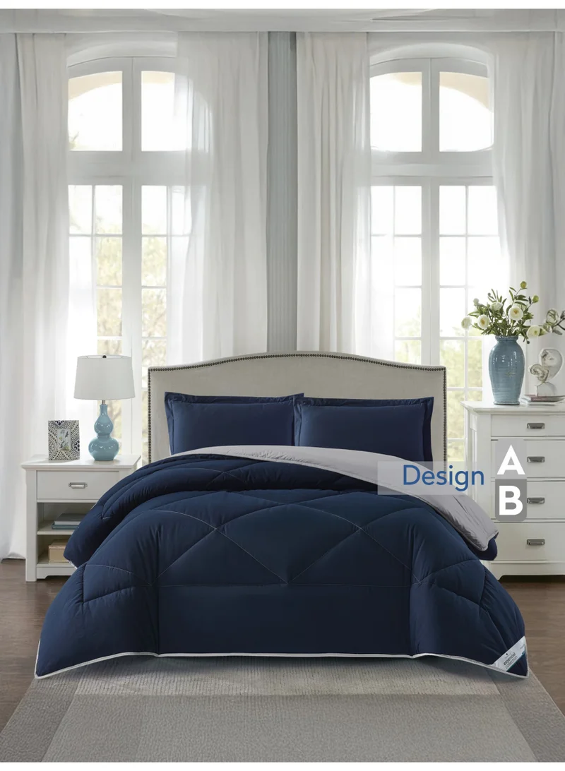 Donetella KING - 3Pcs Bedding Comforter Set, King Size Fits 260x240 cm - 3-Pcs Solid Quilted Bed Set, Microfiber Fabric - 1 Comforter And 2 Pillow Shams  | Best Price UAE