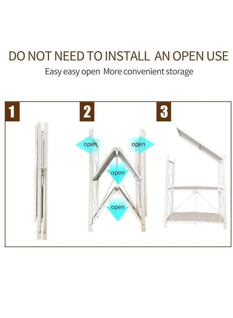 Bukela 5-Tier Foldable Metal Storage Shelves - White - Image 4