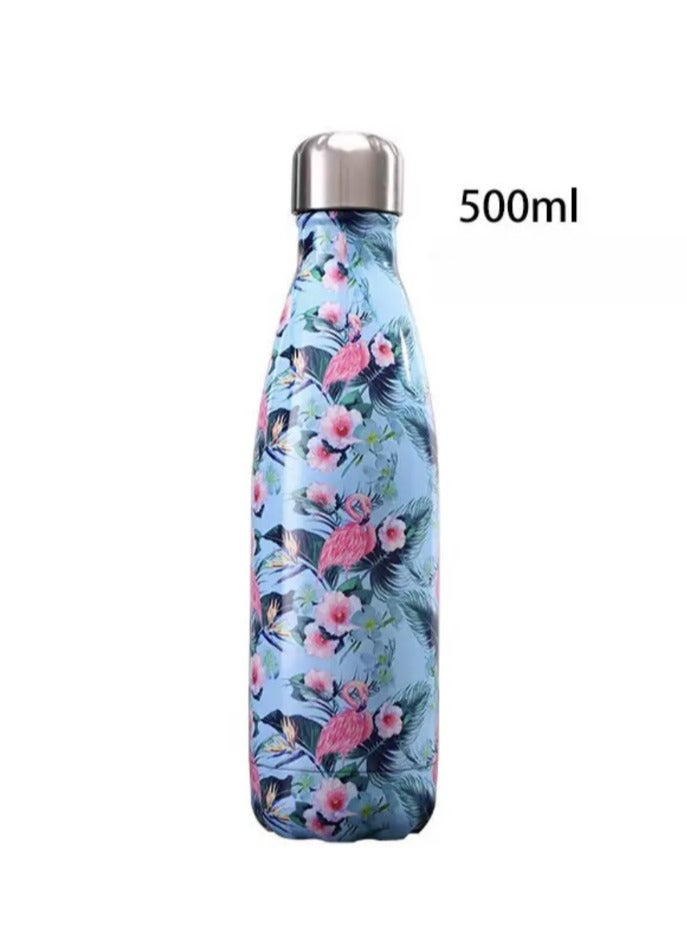 هَيْلة colorful Vacuum Insulated Double Wall Stainless Steel Water Bottle 500 ML 26.5x7cm - Image 1