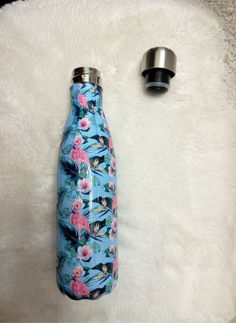 هَيْلة colorful Vacuum Insulated Double Wall Stainless Steel Water Bottle 500 ML 26.5x7cm - Image 2