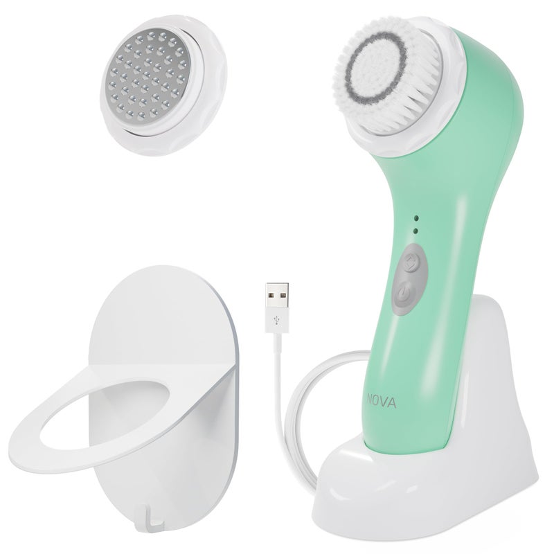 Spa Sciences - NOVA - Sonic Cleansing Brush with Bristles & Infusion System â€“ Anti-Aging Facial Exfoliating, Waterproof, and USB Rechargeable - Image 1