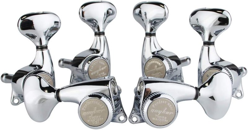 guyker Guitar Locking Tuners (3L + 3R) - 1:21 Lock String Tuning Key Pegs Machine Head Set Replacement for ST TL SG LP Style Electric, Folk or Acoustic Guitars – Chrome - Image 3
