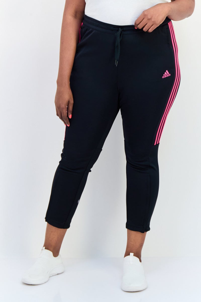 Adidas Women Plus Size Drawstring Training Track Pants, Black  - Image 1