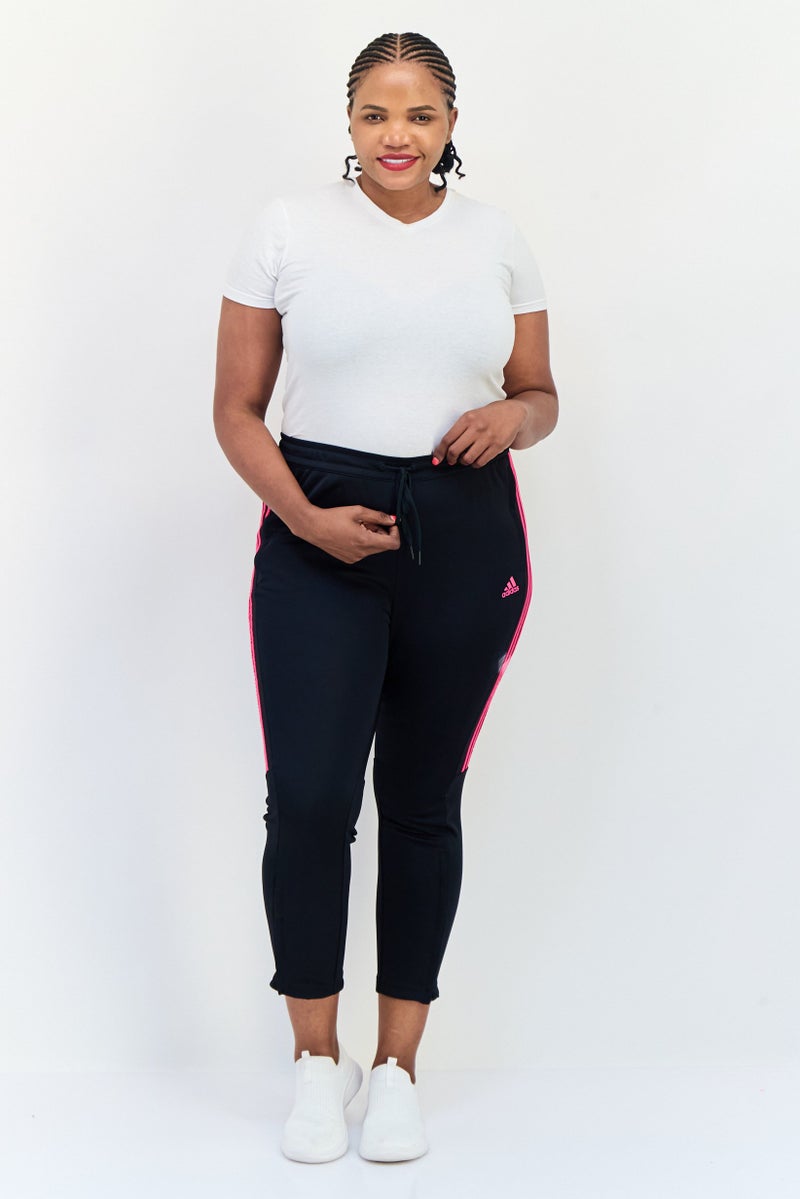 Adidas Women Plus Size Drawstring Training Track Pants, Black  - Image 4