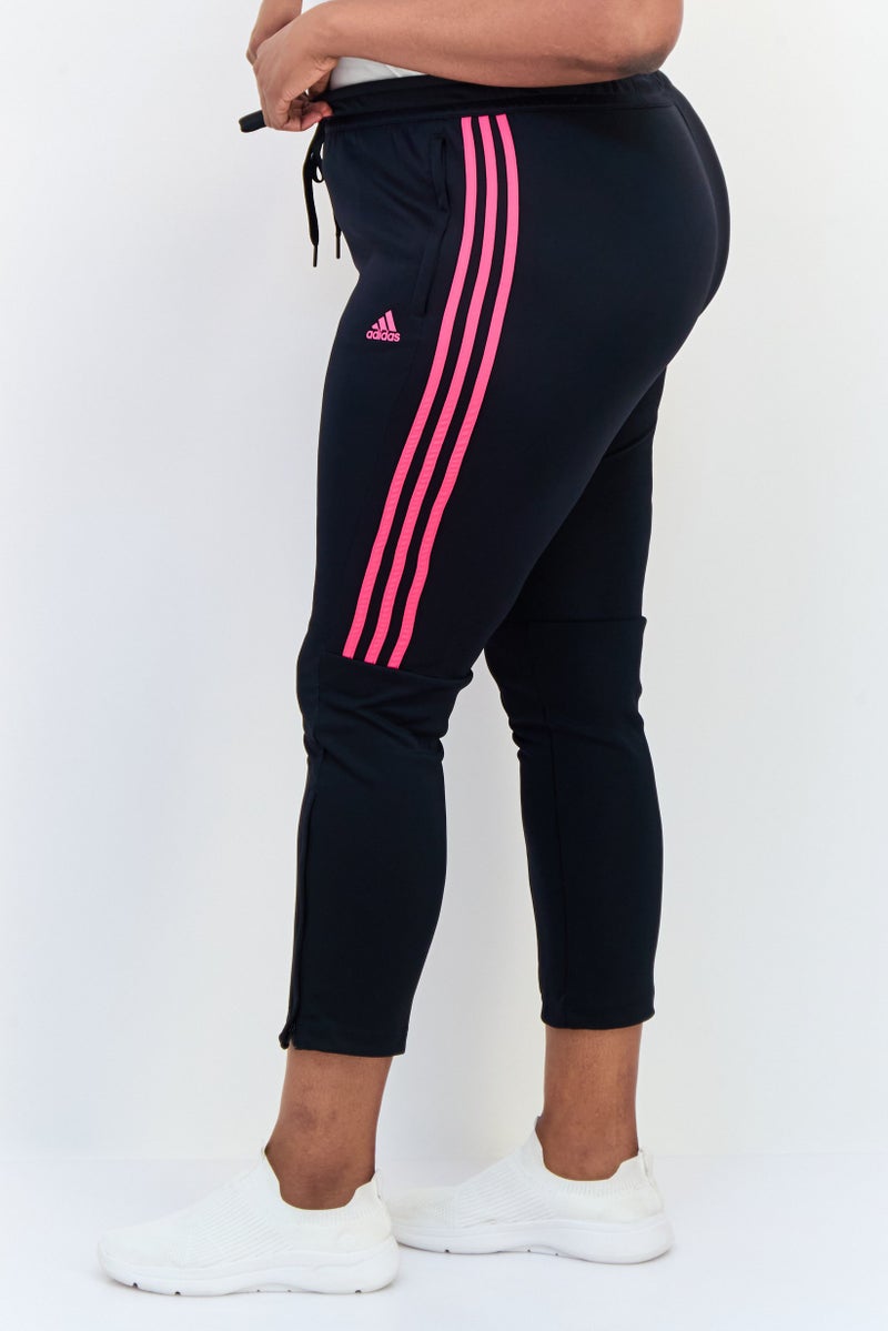 Adidas Women Plus Size Drawstring Training Track Pants, Black  - Image 2