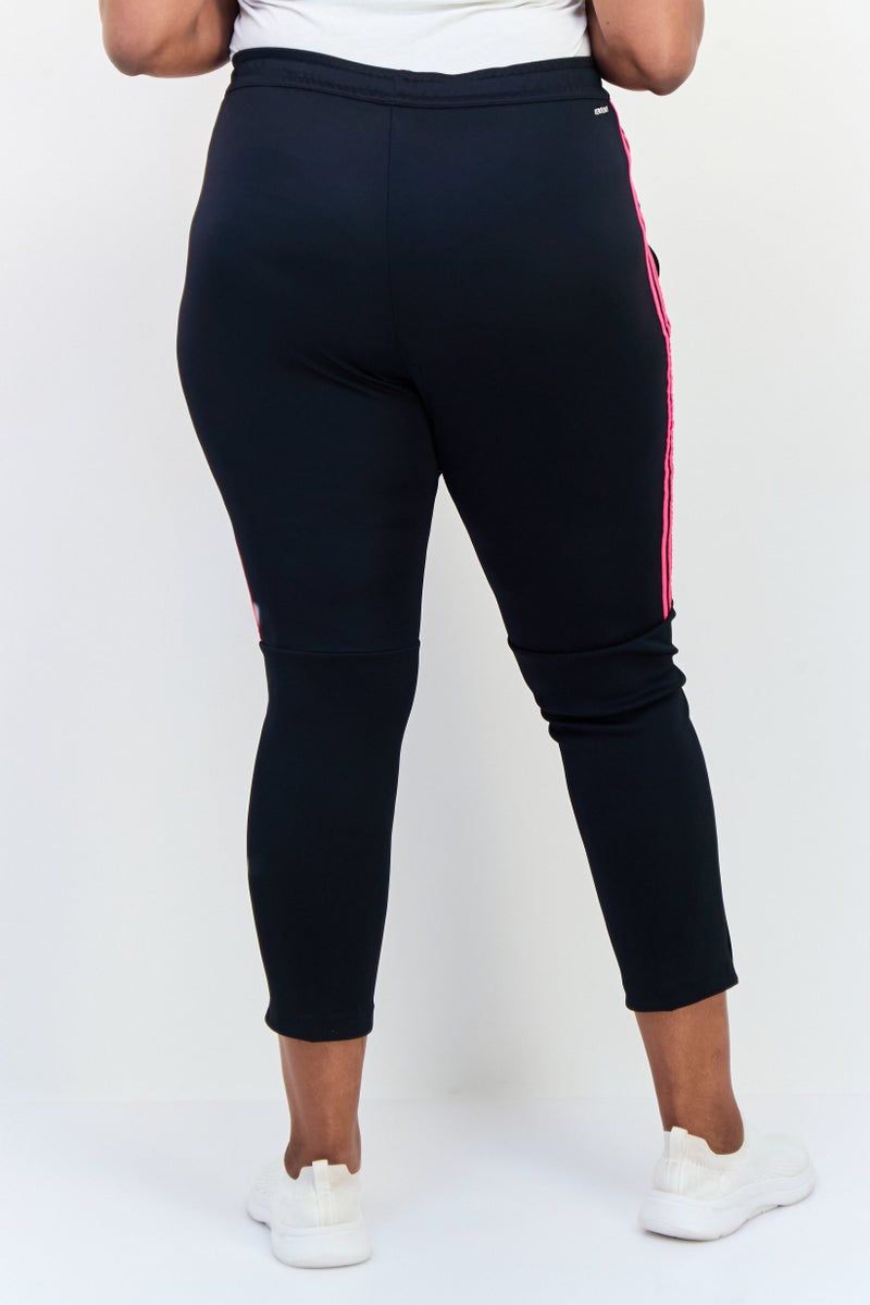 Adidas Women Plus Size Drawstring Training Track Pants, Black  - Image 3