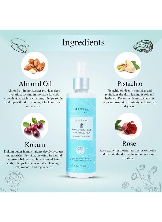 Mantra Herbal Kokkum Butter and Pistachio Winter Care Lotion Skin Moisturizers 250 ml - Image 4