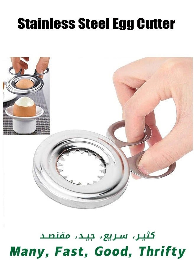 قاطعة البيض، قطعة علوية لتكسير البيض، أداة تقطيع البيض المسلوق من الفولاذ المقاوم للصدأ، قطاعة بيض متعددة الوظائف، لجميع أنواع البيض المسلوق أو الخام - Image 1