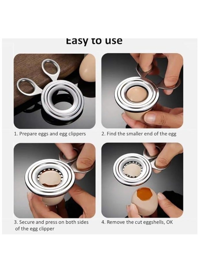 قاطعة البيض، قطعة علوية لتكسير البيض، أداة تقطيع البيض المسلوق من الفولاذ المقاوم للصدأ، قطاعة بيض متعددة الوظائف، لجميع أنواع البيض المسلوق أو الخام - Image 5
