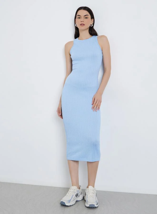 Take Two Take Two Textured Sleeveless Bodycon Midi Dress