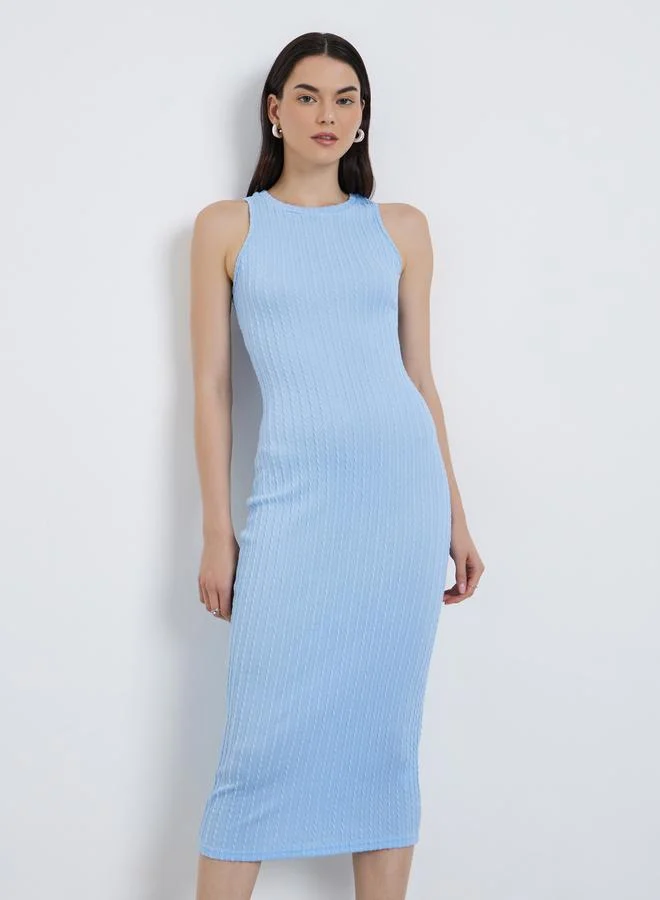 Take Two Take Two Textured Sleeveless Bodycon Midi Dress