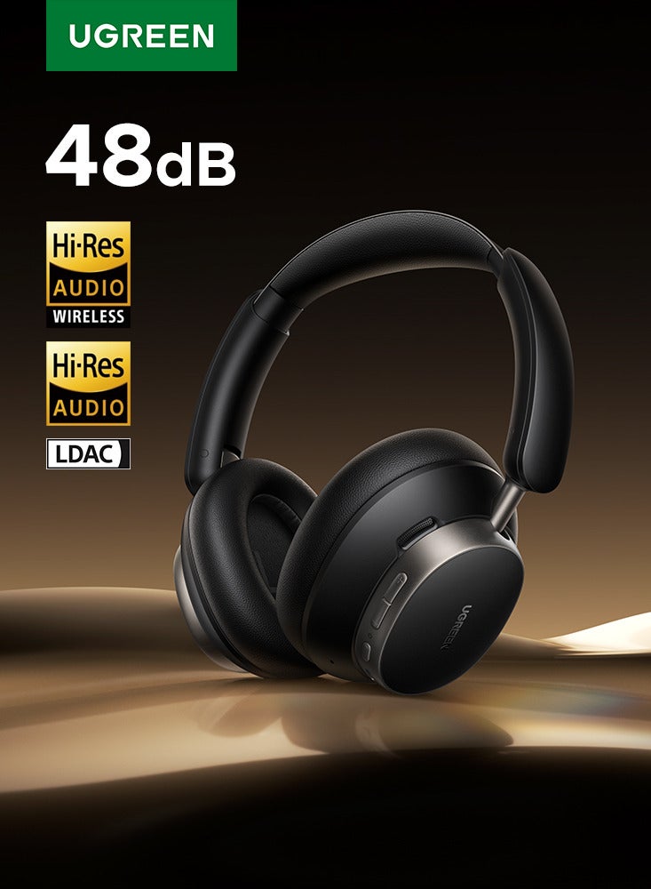 يو جرين سماعات الرأس HiTune Max6 بتقنية إلغاء الضوضاء، صوت لاسلكي عالي الدقة بتقنية LDAC، مدة تشغيل تصل إلى 120 ساعة، بلوتوث 6.0 لاسلكي، سماعات رأس لاسلكية فوق الأذن مع جهير عميق للسفر - Image 1