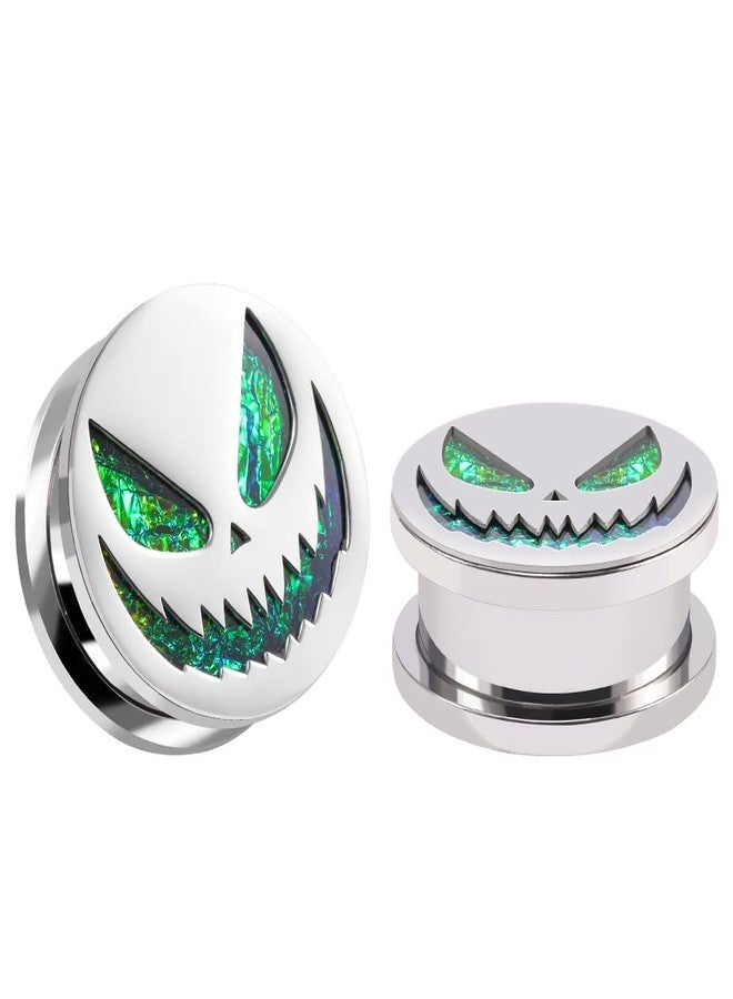 COOEAR 1 Pair Gauges for Earrings Flower Fake Opal Tunnels Ear Plugs Flesh Stretchers Expander 0g to 1 Inch., 0G(8mm), Metal, sandstone - Image 1