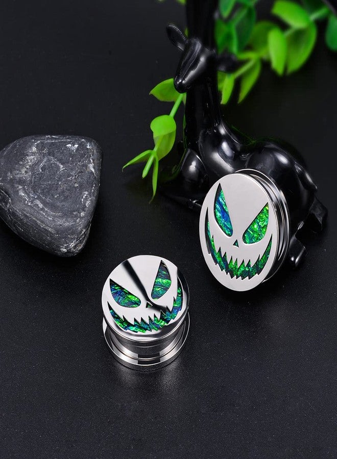 COOEAR 1 Pair Gauges for Earrings Flower Fake Opal Tunnels Ear Plugs Flesh Stretchers Expander 0g to 1 Inch., 0G(8mm), Metal, sandstone - Image 2