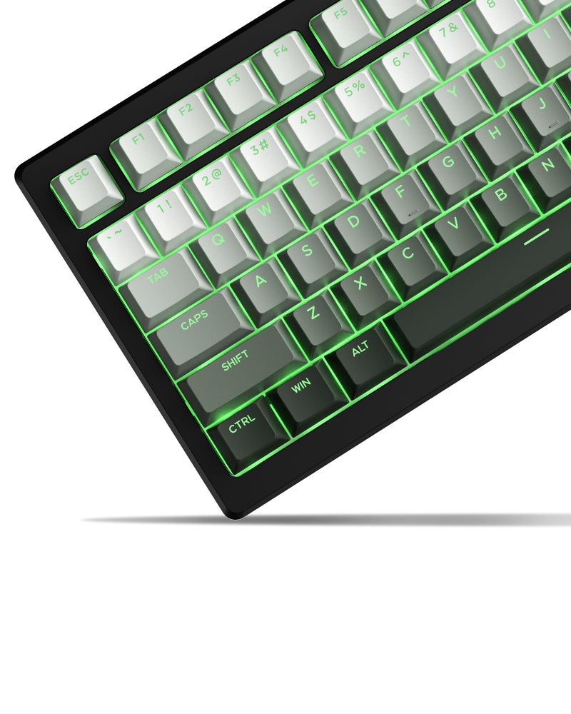 SDYZ x XVX Shine Through PBT Keycaps, Custom Keycaps 60 75 100 Percent OEM Profile, Doubleshot Key caps Set for 61/64/68/84/87/100/104/108 Gaming Mechanical Keyboard, Gradient Green - Image 1
