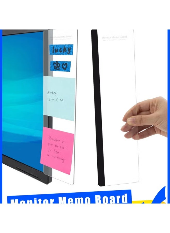 أف بي سي FPC 2pcs Computer Monitor Memo Board, مكتب المكتب الملحقات, لوحة الرسائل الكمبيوتر, لوازم المكتب للنساء الرجال, حامل الملاحظة اللاصقة الكمبيوتر مكتب المنزل الملحقات مكتب سطح المكتب الرسالة ديكور المكتب - Image 2