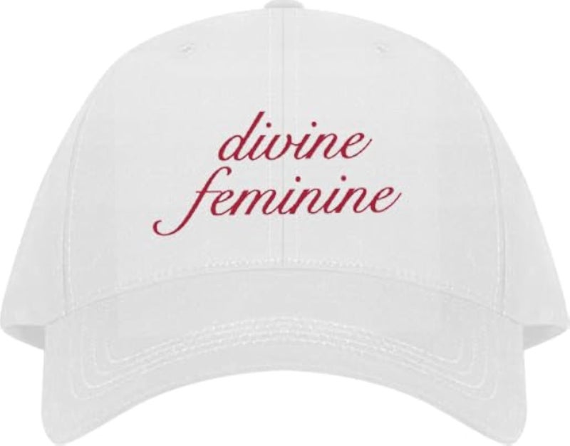 divine feminine Plain unisex baseball cap White