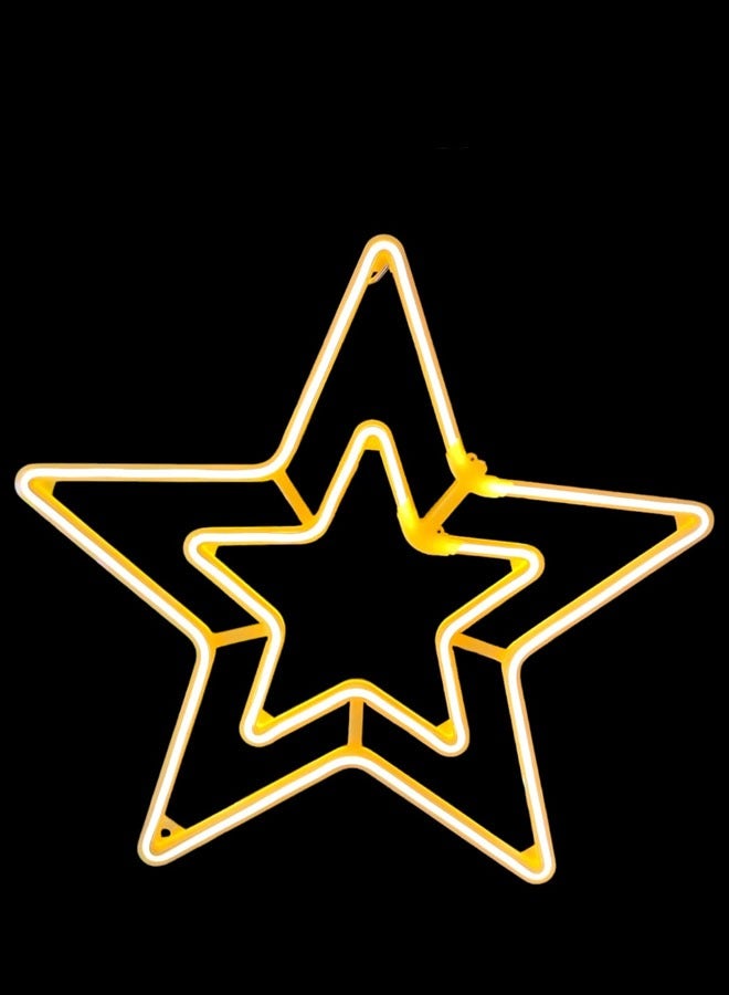 Elegant Star LED Light – 60cm Warm White LED, Perfect Decoration for Ramadan & Special Events 
