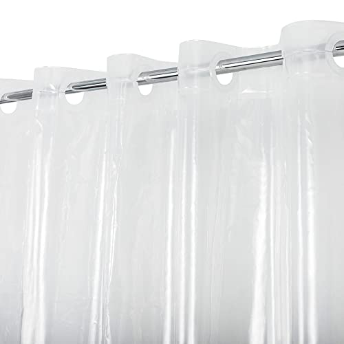 ABLUEN No Hook PEVA Shower Curtain or Liner - 8G Heavy Duty Clear Bathroom Shower Curtain No Hooks Required, Waterproof Plastic & PVC Free, Standard Size 71 x 74, Clear - Image 1
