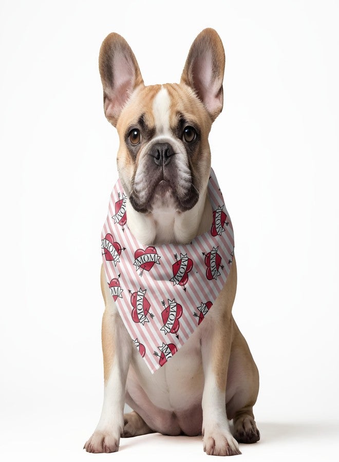 W Brings MOM and DAD Love Bandana for Dogs | This Stunning Gorgeous Design Dog Bandana Scarf is Perfect Styling Accessory for Dogs Large, Medium & Small. One Size Fits All. (MOM) - Image 2
