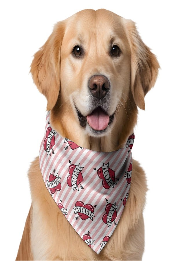 W Brings MOM and DAD Love Bandana for Dogs | This Stunning Gorgeous Design Dog Bandana Scarf is Perfect Styling Accessory for Dogs Large, Medium & Small. One Size Fits All. (MOM) - Image 1