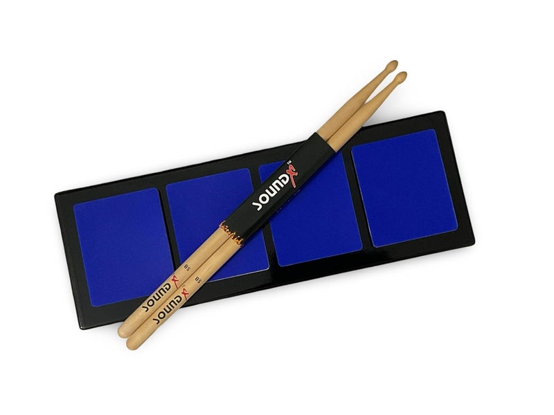 RHYTHM PRO Practice Pad 4 – For Octapad & Drum Practice With Drumstick Pair The perfect tool for drummers and percussionists,Super Bounce Silicone Rubber,Made In India (BLUE) - Image 2