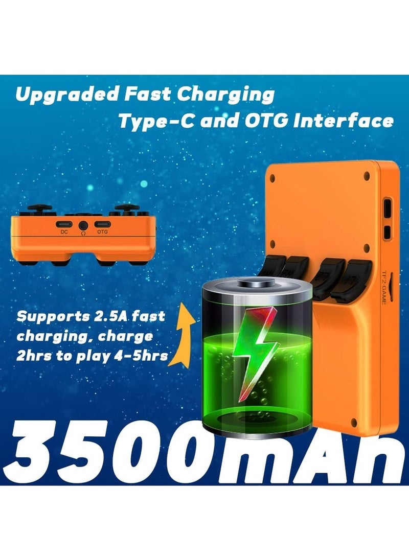 RGB20S Handheld Game Console with Retro Open Source System, Preloaded 15000+ Games, RK3326 3.5-Inch 4:3 IPS Screen for Children's Gifts (Yellow) - Image 3