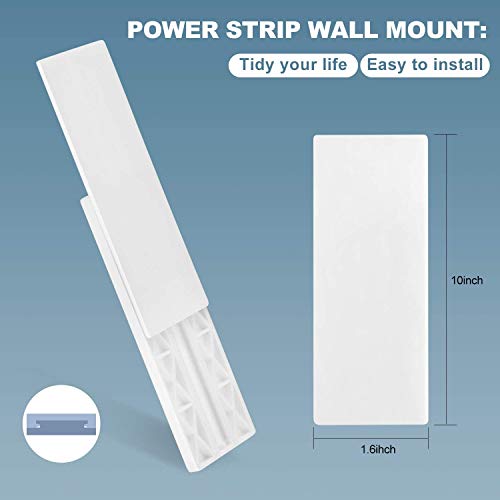 KPNG Self Adhesive Power Strip Wall Mount,No Damage Wall-Mounted Fixation Holders Mount Reusable for Power Strips Cable Organizers, Photo Frame, Wall Clock, Cabinet Light (Pack of-4, White) - Image 3