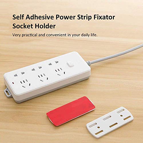 KPNG Self Adhesive Power Strip Wall Mount,No Damage Wall-Mounted Fixation Holders Mount Reusable for Power Strips Cable Organizers, Photo Frame, Wall Clock, Cabinet Light (Pack of-4, White) - Image 4