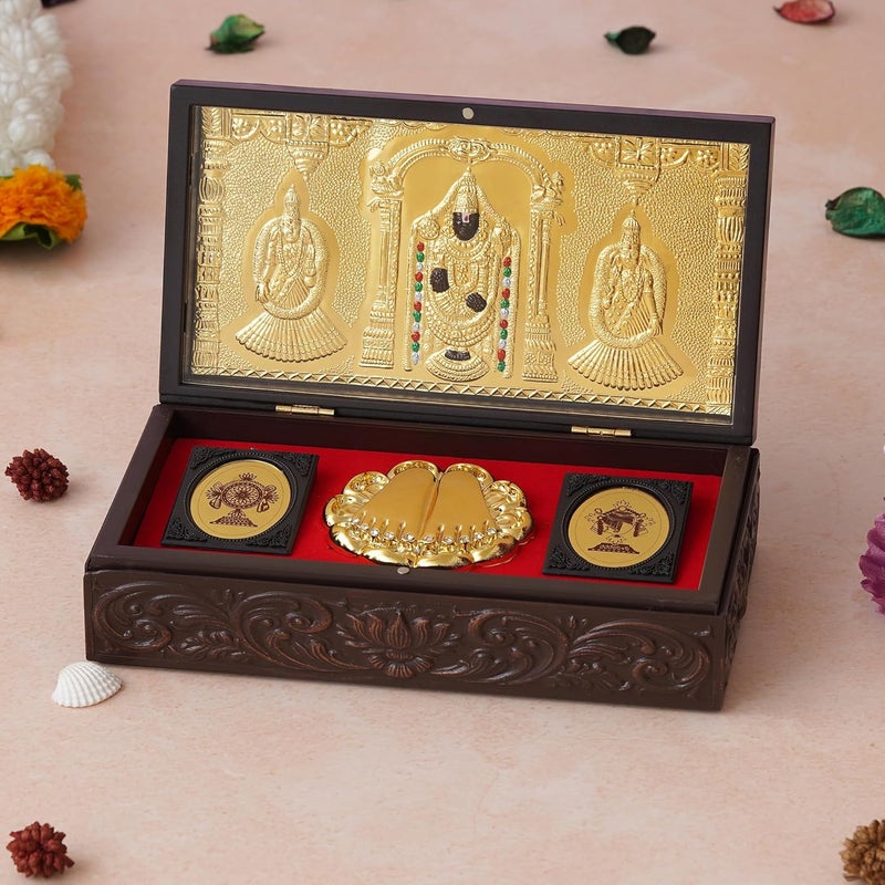 KUSHAL CREATIONS إطار صورة كوشال كريشنز بالاجي مع تشاران بادوكا إطار ديني - Image 1