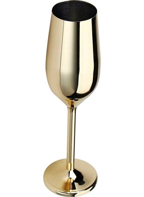 Weather Forecast Gold 304 L Steel 210 ml Champagne Wine Glass Goblet  - Image 1