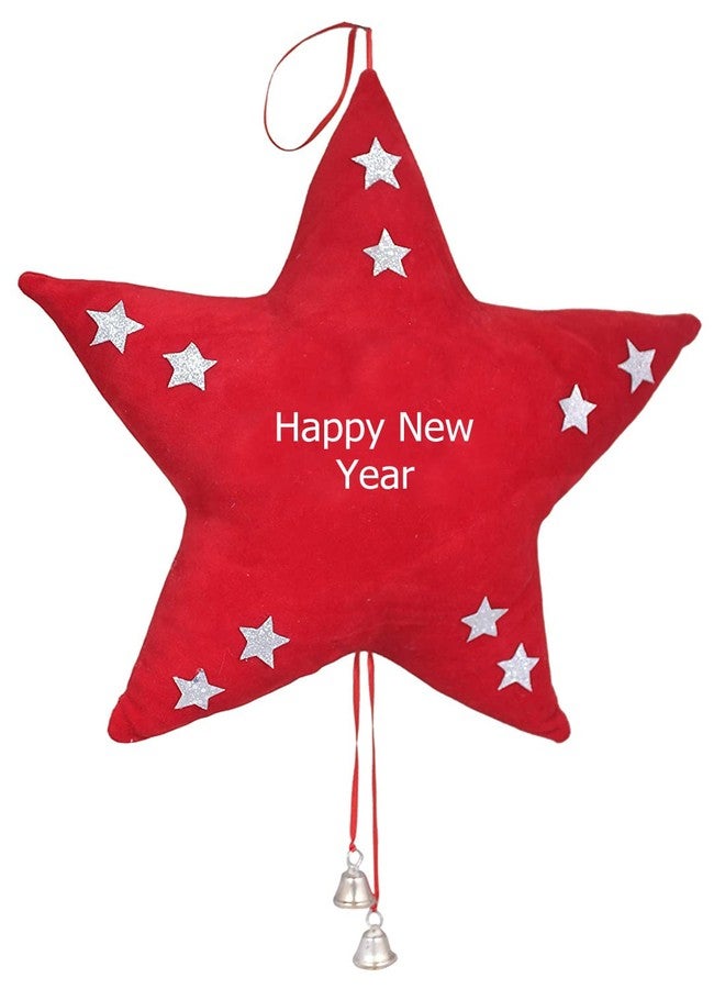 Tickles Happy New Year Red Star with Bell Cushion Soft Stuffed Plush for Kids Girls (Color : Red Size: 30 cm) - Image 1