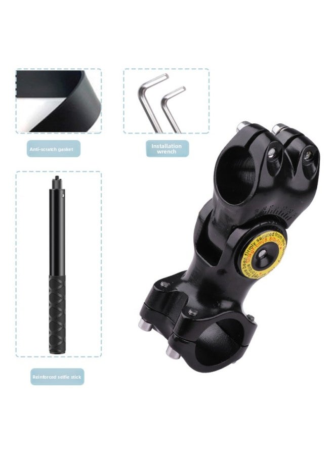 Generic Suitable For Insta360onex2/x3 Motorcycle Bracket Mountain Bike Handlebar Upgrade Follow-up Fixing Bracket-Color:Upgraded Pipe Clip + Selfie Stick  - Image 1