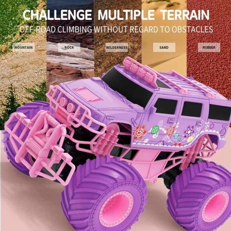 JJRC RC Car Buggy Truck Electric Hummer Pickup Beetle - 2.4G Remote Control Off-Road Rock Crawler 1/16 Scale 30-Minute Runtime Pink for Rugged Terrains - Image 3