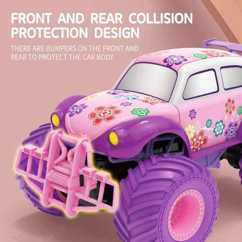 JJRC RC Car Buggy Truck Electric Hummer Pickup Beetle - 2.4G Remote Control Off-Road Rock Crawler 1/16 Scale 30-Minute Runtime Pink for Rugged Terrains - Image 2
