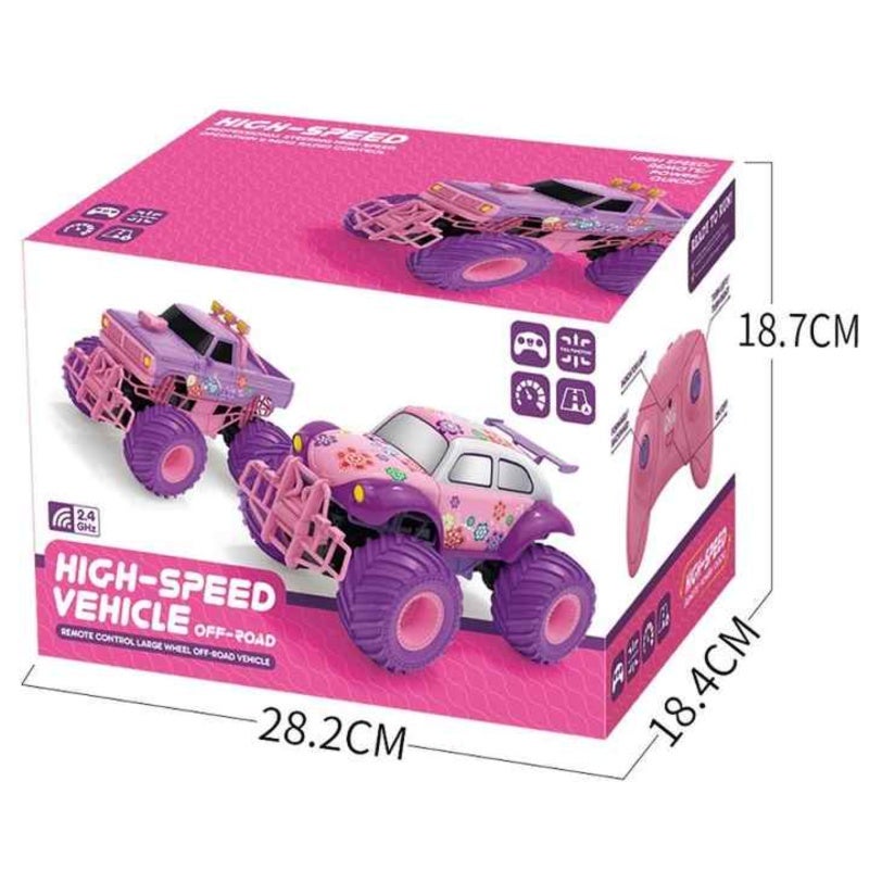 JJRC RC Car Buggy Truck Electric Hummer Pickup Beetle - 2.4G Remote Control Off-Road Rock Crawler 1/16 Scale 30-Minute Runtime Pink for Rugged Terrains - Image 4