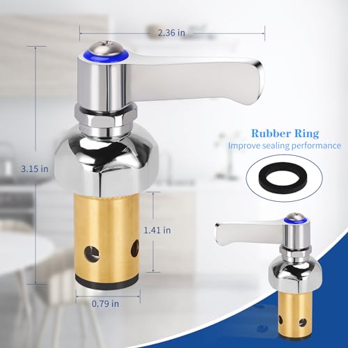 TNROTED Replacement 00271340 Cold Side Handle Stem Replacement Assembly Fit for All TS Faucets Brass Spindle Assembly Cartridge Faucet Valve Blue - Image 3