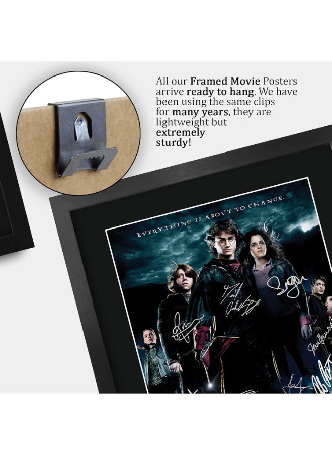 HWC Trading HWC Trading Goblet of Fire Harry Potter The Cast Daniel Radcliffe Emma Watson Rupert Grint Gifts Printed Poster Signed Autograph Picture for Movie Memorabilia Fans - A3 Framed  - Image 5