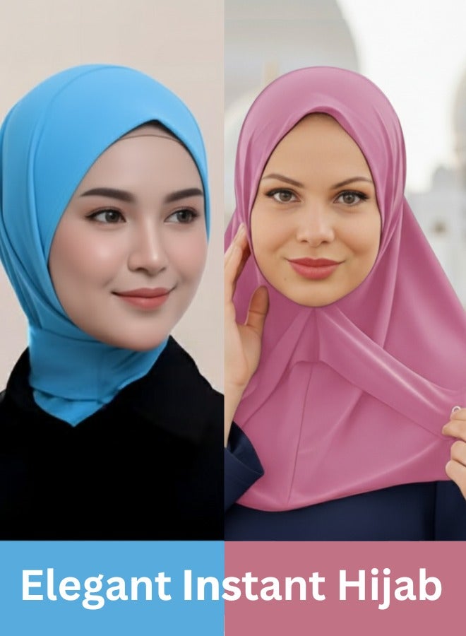 رينفينتي حجاب فوري للنساء – غطاء رأس خفيف الوزن وقابل للتنفس بتغطية كاملة، مزود بحبل قابل للتعديل وسناب غير قابل للانزلاق – مثالي للمناسبات الرسمية، اليومية، الرياضية والفعاليات | مجموعة - Image 1
