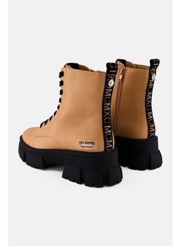 STEVE MADDEN Women Tanker Lace Up Ankle Boots, Tan  - Image 2