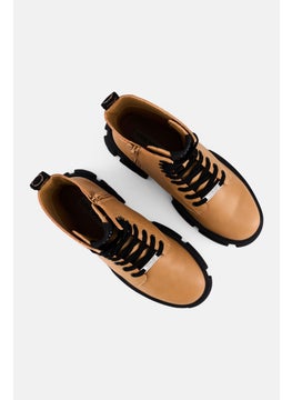 STEVE MADDEN Women Tanker Lace Up Ankle Boots, Tan  - Image 4