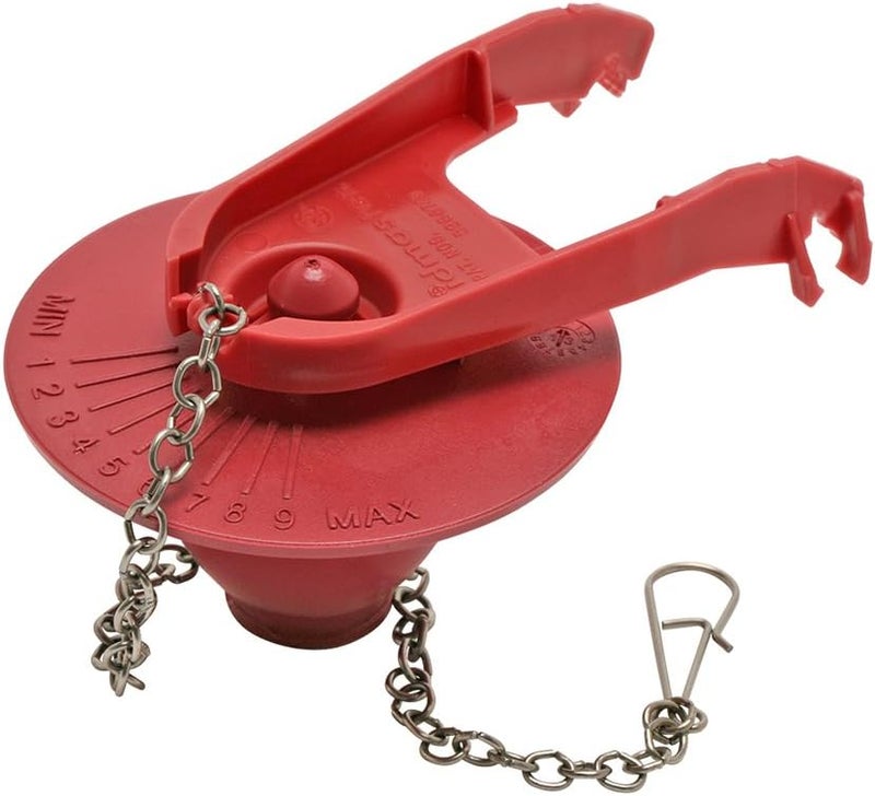Fluidmaster 502P21 PerforMAX Universal Water-Saving Toilet Flapper for 2-Inch Flush Valves - Adjustable Solid Frame Design, Easy Installation, Red - Image 1