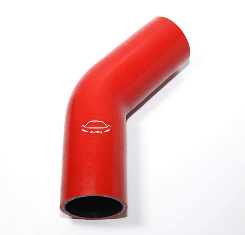 TenkeAuto 4-Ply Reinforced 45 Degree 2.5" ID Elbow Silicone Hose Coupler for Turbo/Intercooler/Piping (RED 2.5'') - Image 4