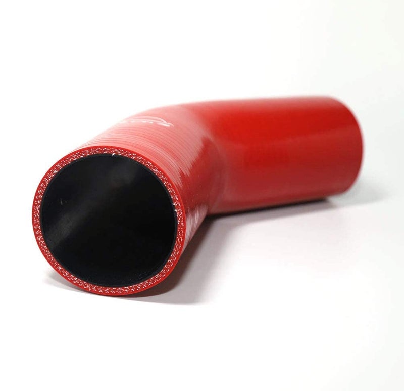 TenkeAuto 4-Ply Reinforced 45 Degree 2.5" ID Elbow Silicone Hose Coupler for Turbo/Intercooler/Piping (RED 2.5'') - Image 2