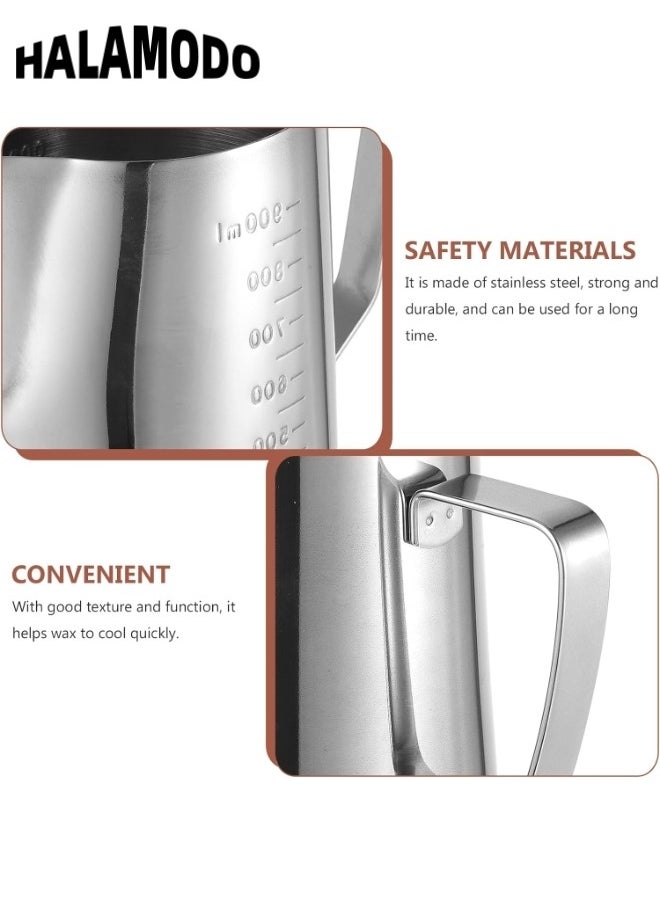 HALAMODO - 19oz Espresso Milk Frothing Pitcher with Measurement Scale Espresso Steaming Pitcher Coffee Milk Frothing Cup Stainless Steel Frothing Pitcher for Milk Coffee Cappuccino Latte Art - Image 1